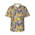thumbnail image 2 of Picia Lavender Flowers Gentle Cotton Regular Fit Short Sleeve Casual Hawaiian Shirt for Men-XX-Large, 2 of 9