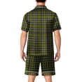 thumbnail image 4 of Leidass Short Sleeve Button Down Sleepwear Set for Men Pajama Set Lounge Set with Shorts Contrast Trim Relaxed Fit Green S, 4 of 4