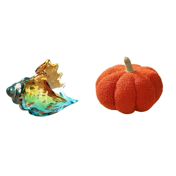 figura de caracola,Figura de caracola de vidrio soplado a mano,adorno marino,Almohadas de calabaza de Halloween,Almohadas de calabaza de Halloween Decoración del hogar Suave,Cojines de