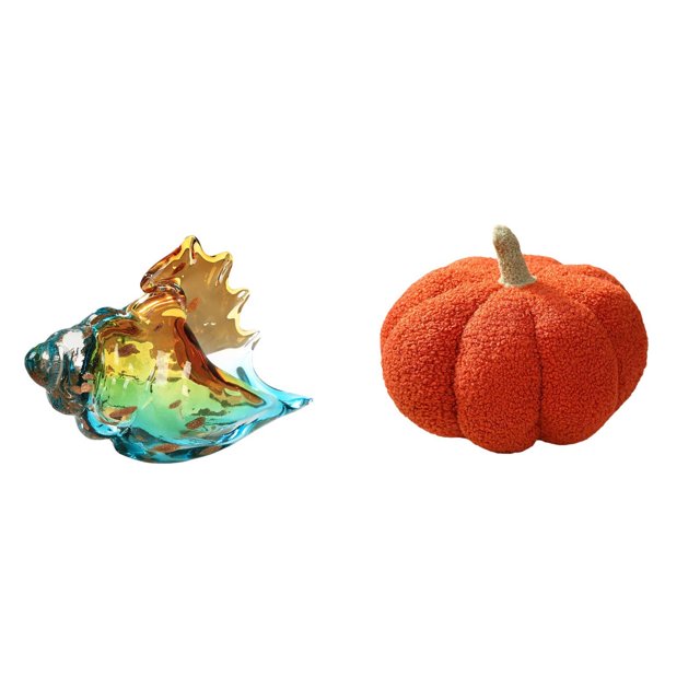 figura de caracola,Figura de caracola de vidrio soplado a mano,adorno marino,Almohadas de calabaza de Halloween,Almohadas de calabaza de Halloween Decoración del hogar Suave,Cojines de