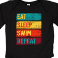 thumbnail image 4 of Inktastic Swimming Eat Sleep Swim Repeat Boys or Girls Long Sleeve Baby Bodysuit, 4 of 5