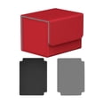 thumbnail image 2 of Caja de baraja de cartas, colección de pasatiempos de dados de cartas TCG, puede contener más de 100 tarjetas de organización Rojo, 2 of 8
