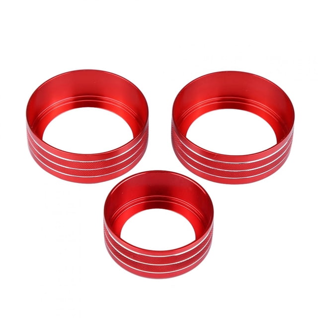 Embellecedor de cubierta circular de perilla de aire acondicionado de aleación de zinc para coche de 3 piezas para Alfa Romeo Giulia Stelvio (rojo)