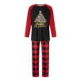 thumbnail image 2 of Fiomva Family Christmas Pjs Matching Sets Christmas Pajamas Santa Printed Top and Plaid Pants Sleepwear for Family, 2 of 9