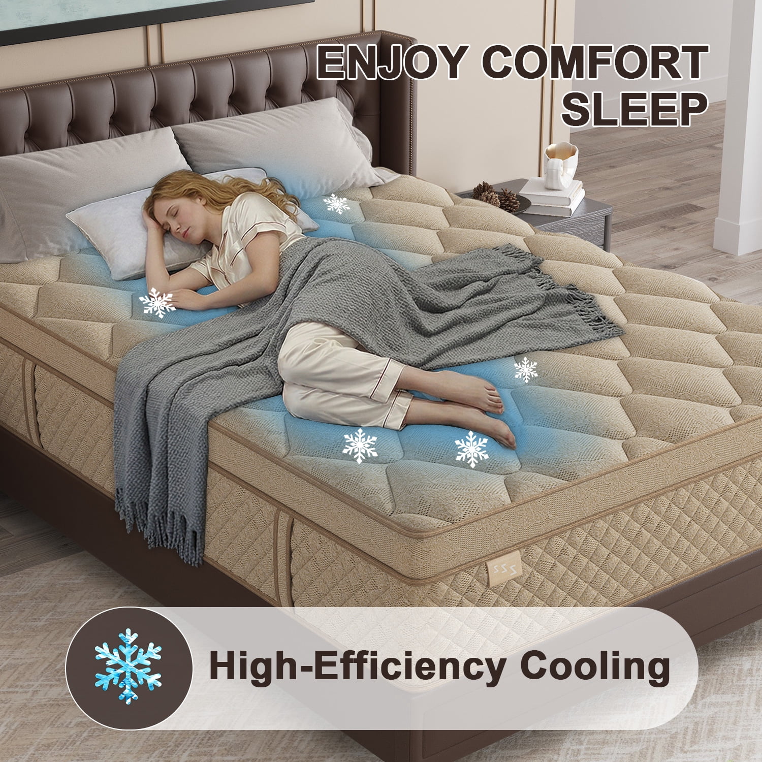 Duchessz 14inch Full Mattress in a Box Gel Memory Foam Medium Firm Euro Top Hybrid Mattress