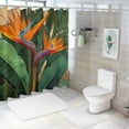 thumbnail image 7 of Chilfamy Bird of Paradise Flower Leaves Digital Painting Shower Curtain with Hooks, Cloth Fabric Bathroom Decor Set 100% Polyester Home Bathtubs Bathroom Decoration Set 60x72, 7 of 7