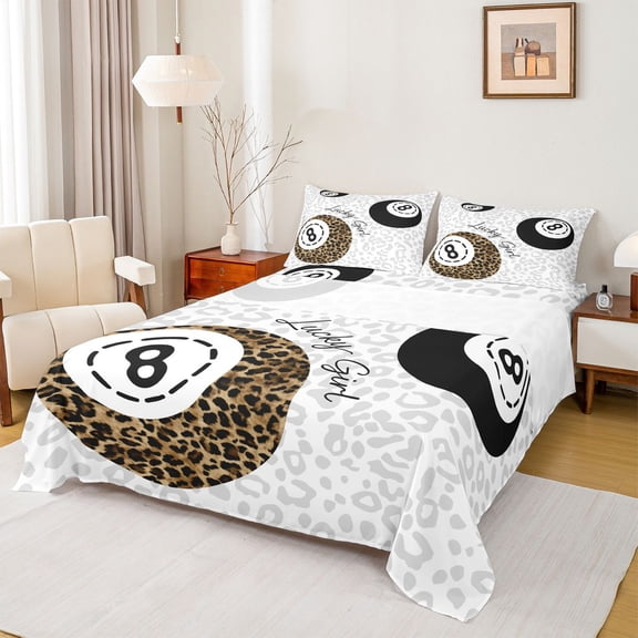 Castle Fairy Children Teens Billiards Print Twin Sheet Sets,Snooker Sport Bedding