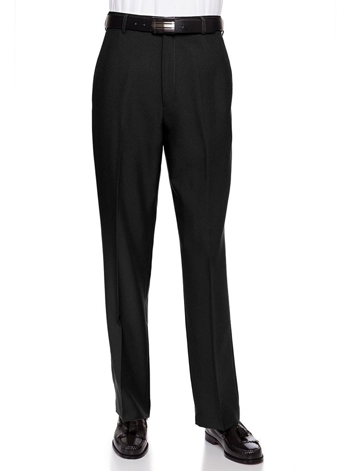 black leather fit and flare dress Haggar Premium Comfort Dress Pants, Pleated Front in Dark Chocolate