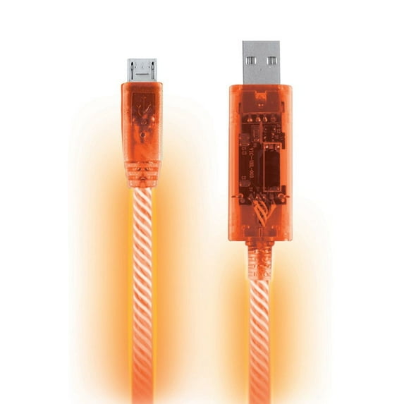 Micro Usb Charging Cable Electroluminscent Micro USB Cable Charging & Data Sync Light Up LED Visual Cable Cord Orange for Android Cell Phone Samsung LG HTC Nokia Motorola OnePlus Smartphone Tab Tablet