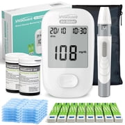 VivaGuard Talking Blood Glucose Monitor Kit with 100 Test Strips and 100 Lancets, No Coding, 5-Second Results, 1000-Reading Memory