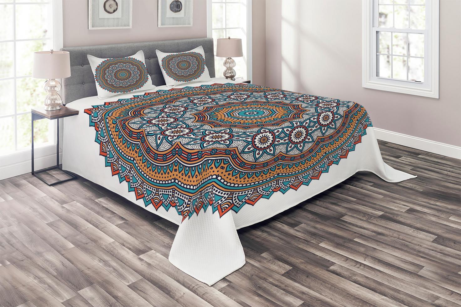 Mandala Coverlet Set, Vintage Moroccan Sacred Hidden Mean Ritual Belief