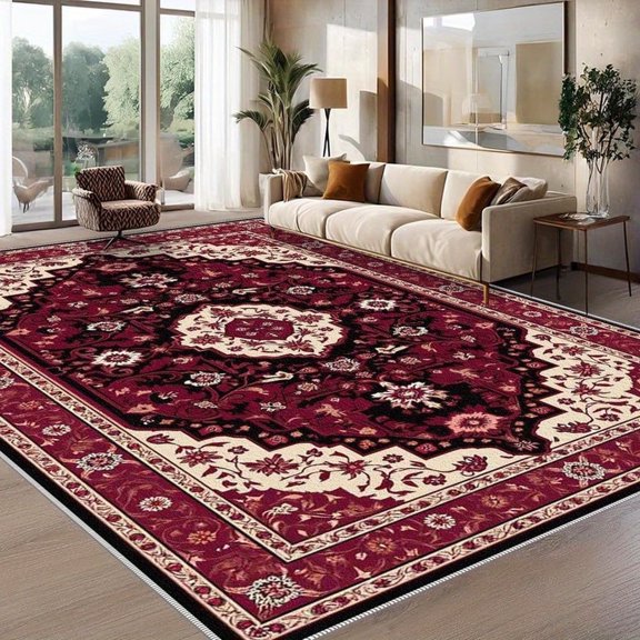 1PC Oriental Style Regional Carpet Local Carpet, Lightweight Washable Easy-to-Manage Carpet Floor Mat Festival Gift, Suitable for Living Room, Bedroom, Dining Room, Study Room, Hallway, Room Accesson