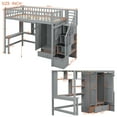 thumbnail image 2 of Harper & Bright Designs Twin Loft Bed with Wardrobe Storage Space, Stairs Loft Bed with Desk and Shelves for Boys Girls, Gray, 2 of 16