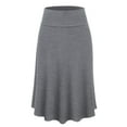 thumbnail image 4 of Made by Johnny Women's Lightweight Fold Over Flared Midi Skirt XXXL HEATHER_DARK_GREY, 4 of 4