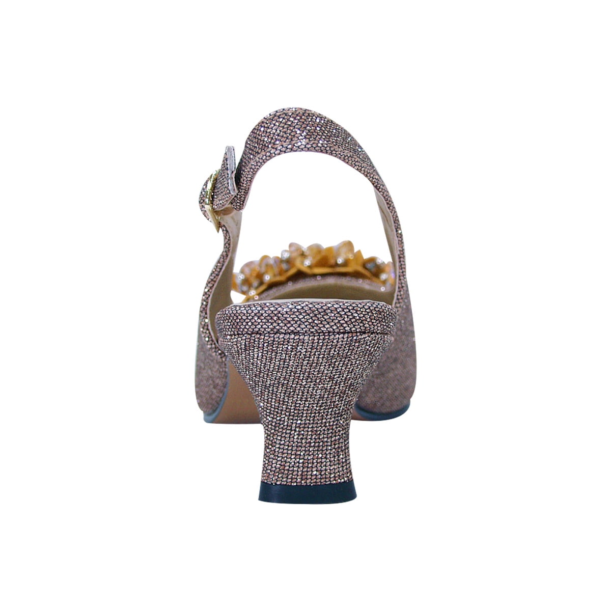 Floral Women's Natalie Extra Wide Width Metallic Flower Bow Slingback
