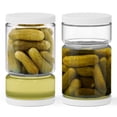 thumbnail image 1 of Recipiente para pepinillos Fortidy de vidrio con colador, 1,3 L, 2 unidades, blanco, 1 of 7