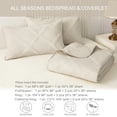 thumbnail image 4 of Exclusivo Mezcla Ultrasonic Full Queen Quilt Set, 3-Piece Lightweight Bedspreads Modern Striped Coverlet, Brich Beige, 4 of 7