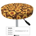 thumbnail image 4 of Bingfone Vintage Brown Plaid Sunflower Padded Round Bar Stool Cover Cushion with Elastic Fabric Round Chair Seat - Vintage Brown Plaid Sunflower, 4 of 7