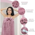 thumbnail image 3 of Women Adjustable Bath Towel Wrap,Soft Body Wraps Dress with Hair Towel for Shower,Super Absorbent and Quick Drying (Purple), 3 of 6