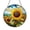 Acrylic 3.5 Inch, variant on Round Sunflower Floral Stained Glass Style Suncatcher, Decorative Window Hanging Art Panel for Garden Inspired Interior Display