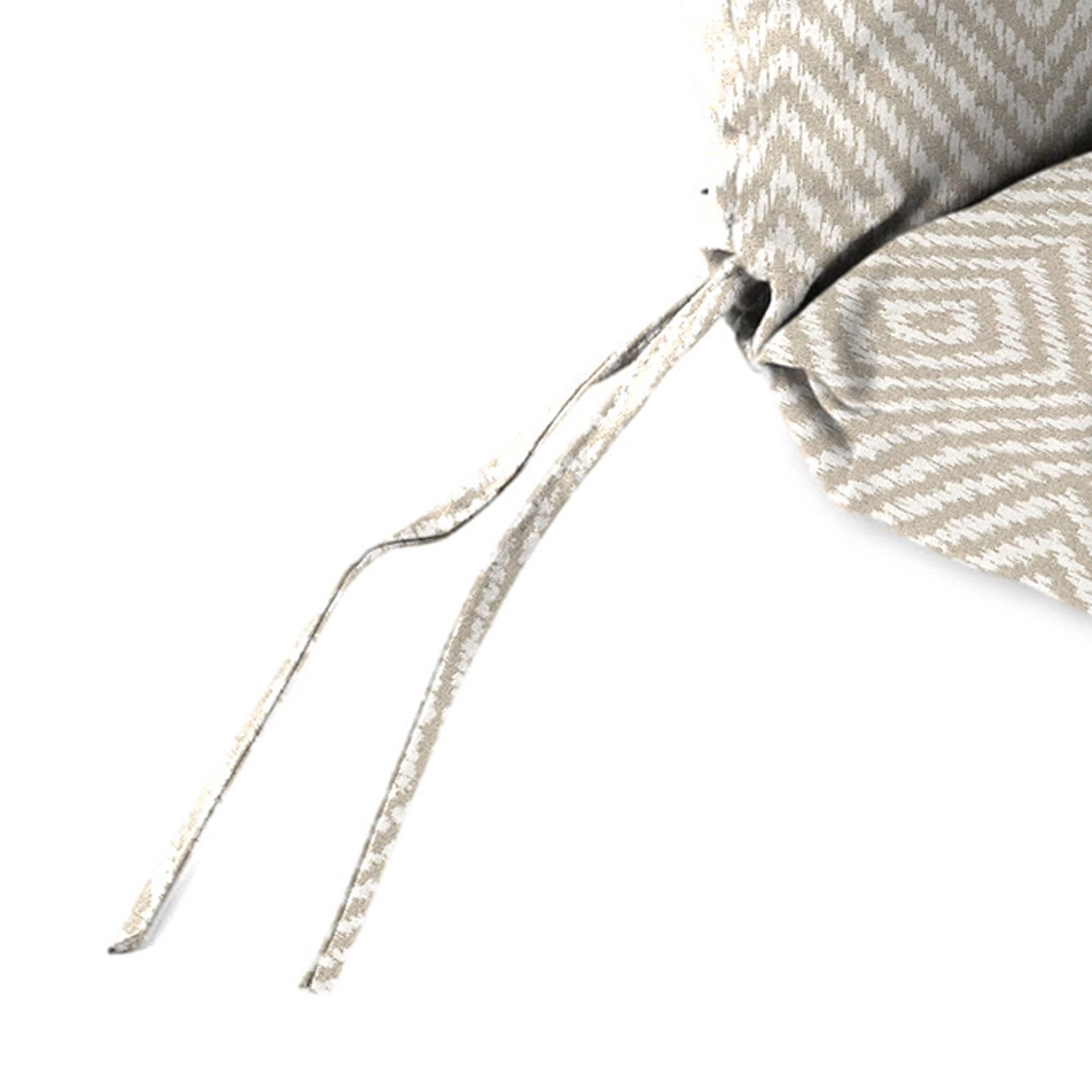 Jordan Manufacturing 45" x 22" Encore Birch Taupe Diamond Rectangular Outdoor Chair Cushion with Ties and Hanger Loop (2 Pack)