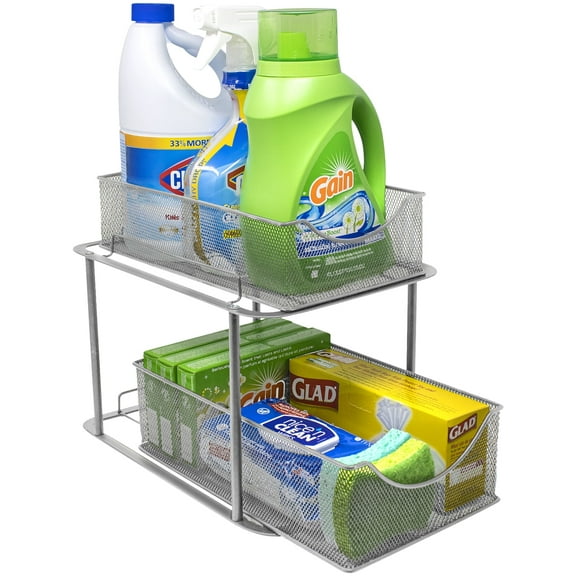 Sorbus 2-Tier Organizer Baskets with Mesh Sliding Drawers