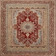 thumbnail image 1 of Ahgly Company Machine Washable Indoor Square Traditional Brown Red Area Rugs, 9' Square, 1 of 7