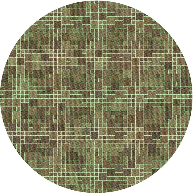 Ahgly Tapis Rond Lavable en Machine Intérieur Transitionnel Rouge Brun, 3 Pieds Rond