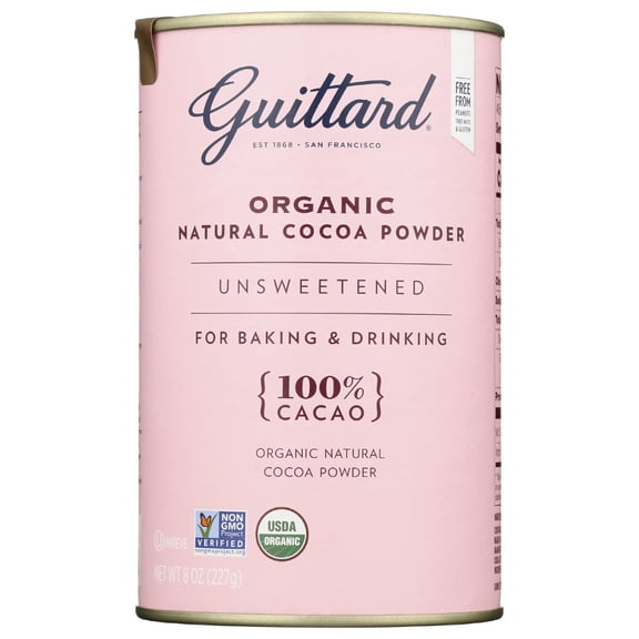 GUITTARD - Organic Natural Cocoa Powder Unsweetened 8OZ ( Pack of 9)