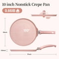 thumbnail image 3 of Innerwell Pink 10 inch Nonstick Flat Skillet Tortilla Pan Aluminum Granite Coating with Stay-Cool Handle, 3 of 6
