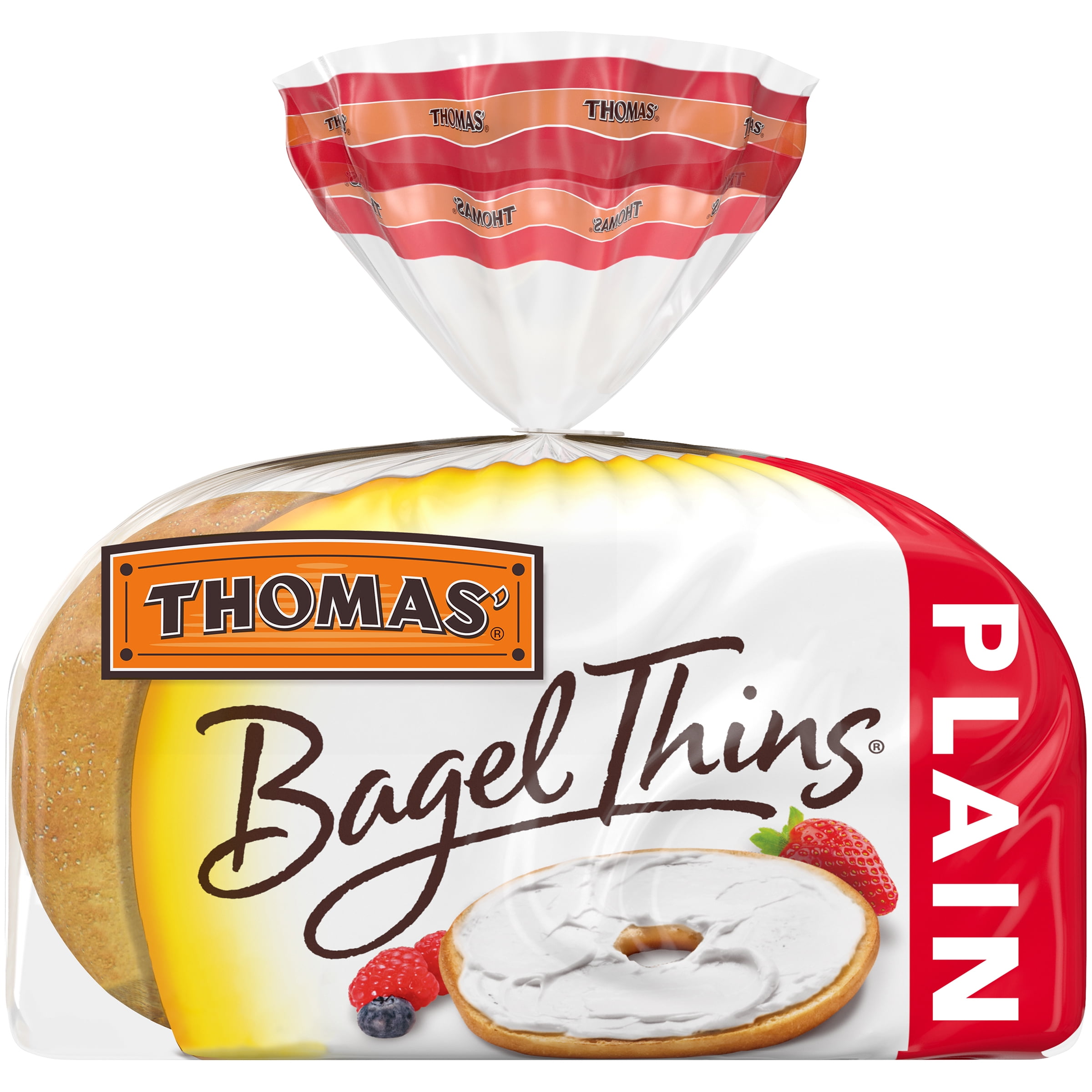 Thomas' Plain Bagel Thins, 8 Pre-Sliced Bagels, 13 Oz