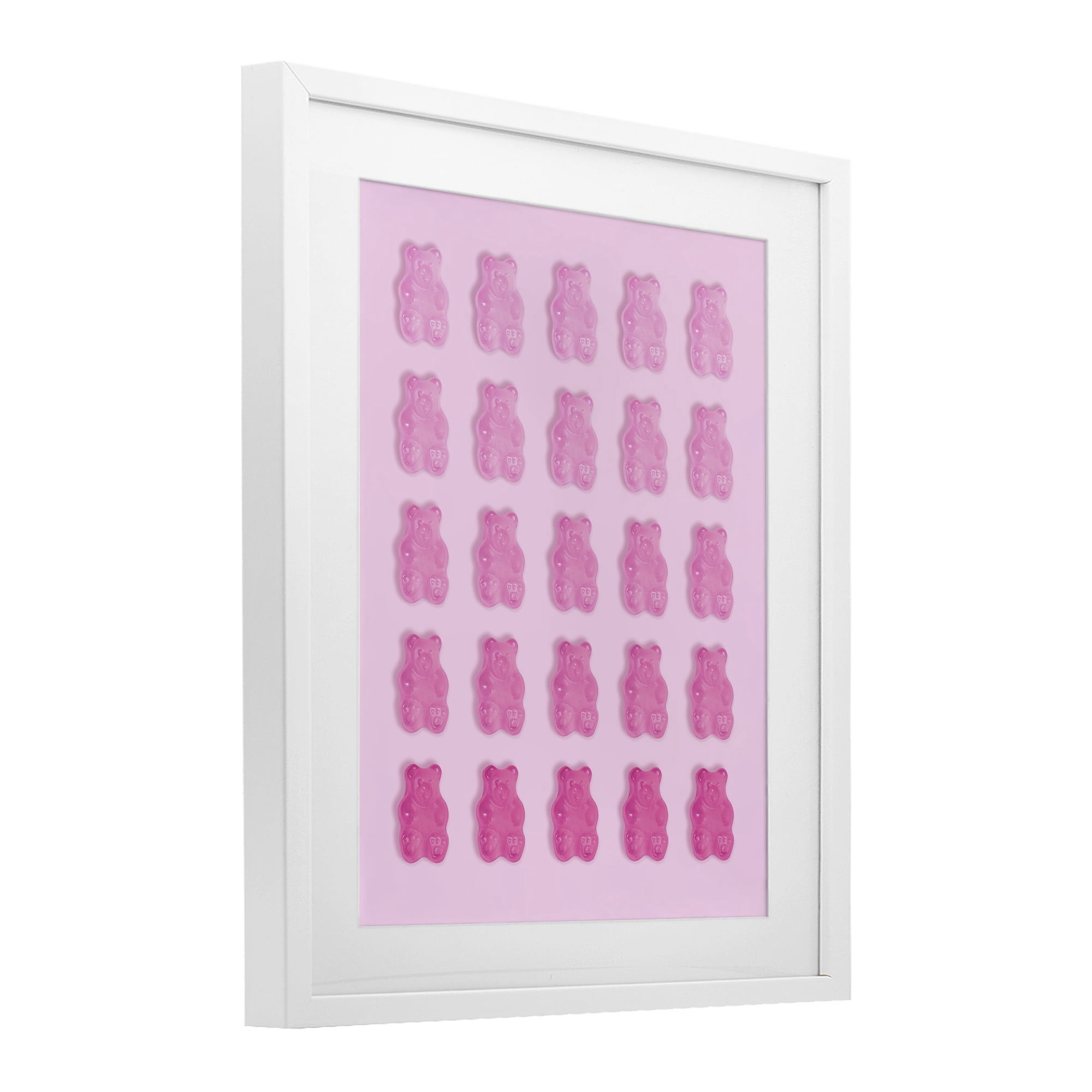Stupell Industries Gradient Pastel Pink Bears White Framed Print Under Glass, design by LISH Creative