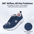 thumbnail image 3 of Women's Wide Toe Box Walking Shoes for Plantar Fasciitis, Arch Support Orthotic Wide Width Athletic Tennis Running Sneakers​​​ BluePink Size 10, 3 of 5
