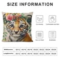 thumbnail image 6 of Acheng Watercolor Pattern Lovely Animals Throw Pillows Cases Cute Elephant Giraffe Zebra Tiger Baby with Leaves Flowers Garland Pillow Covers Cushions Covers for Couch,2 pcs White, 6 of 6