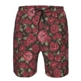 thumbnail image 4 of Naloa Rose Flowers Men's Beach Shorts, Surfing shorts, Swim trunks, Quick Dry Swim Trunks for Surfing Beach Fun - 3X-Large, 4 of 9