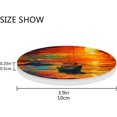 thumbnail image 4 of Sunset Oil Painting Coaster, Drinks Round Absorbent Stone Set with Ceramic Stone and Cork Base, Tabletop Protection Mats and Cups Place for 2PCS Home Decor, 4 of 6