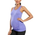 thumbnail image 3 of Ecavus Women's Maternity Tank Tops Workout Athletic Yoga Tops Purple S, 3 of 4