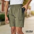 thumbnail image 5 of Ultra Performance Men's Nylon Cargo Short's- 2 Pack Mens Golf & Hiking Stretch Shorts with Pockets Quick Dry Hybrid Short for Men Dark Olive/Black, 5 of 7