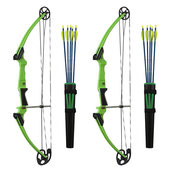 Genesis Archery Left-Handed Compound Bow Archery Kit, Green (2 Pack)