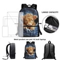 thumbnail image 6 of Uorisanigo 17 inch Baby Highland Cow School Backpack Bag for Boys Girls, 5-12 Year Kids School Bag Bookbags Breathable Daypack for Schools, Travel & Sports, 6 of 6