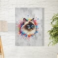 thumbnail image 2 of Watercolor Drip Siamese Pop Art Colorful Portrait Artwork Vertical Matte Canvas Poster Cat Lover Kitten Owner Gifts Wall Art Home Decor - 01009, 2 of 5