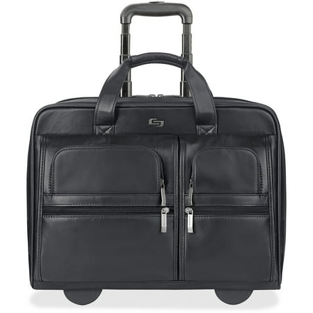 - Solo, USLD9574, US Luggage Leather Laptop Rolling Case, 1, Black