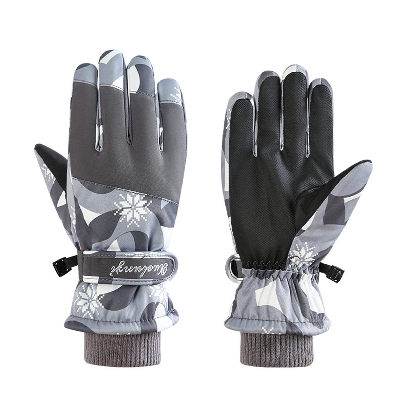Eurzom 2 Paar Damen Skihandschuhe Wasserdicht – Touchscreen-tauglich, Winddicht, Für Ski & Snowboard, Schwarz & Kamel