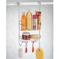 thumbnail image 2 of mDesign Steel Over Door Hanging Shower Caddy Storage Organizer - Chrome/White, 2 of 7