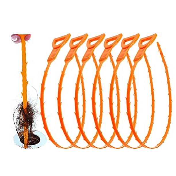 8pack 25inch Hair Drain Clog Remover Tool, Snake Hair Drain Clog