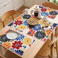 thumbnail image 5 of Vitality Flowers Placemats Set of 12, Vintage Red Yellow Blue Floral Natural Non-Slip Place Mats Washable Table Mats for Kitchen Dining Table Decorations Indoor/Outdoor, 5 of 9