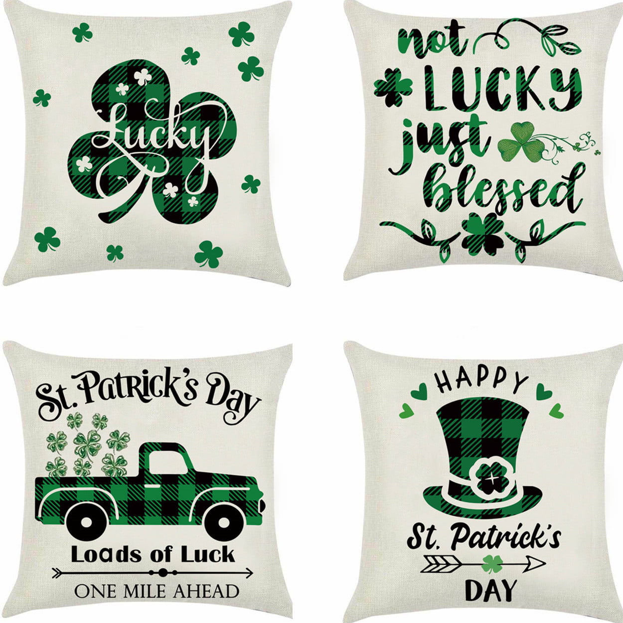 St Patrick/'s Day Pillow Covers 18 x18 Inch Buffalo Check Throw Pillow Cover
