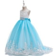 thumbnail image 3 of Girls Princess Lilac Pageant Long Dress Kids Tulle Prom Ball Gowns, 3 of 9