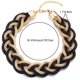 thumbnail image 3 of Collar llamativo negro dorado, collar de gargantilla con babero grande de cable hueco trenzado, vestido de graduación Sailing Electrónica, 3 of 3