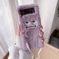 thumbnail image 3 of for Samsung Galaxy Z Flip 3 Plush Case with Luxury Crossbody Pearl Chain Warm Plush Cute Case for Girls Women Fluffy Furry Back Cover Slim Shockproof Cover for Samsung Galaxy Z Flip 3 5G, White, 3 of 11
